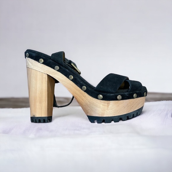 Polo Ralph Lauren Shoes - RALPH LAUREN black SUEDE studded platforms!